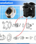 Installation guide showing Pressure Balancing Shower Cartridge For One Half Inch Valves Replacement Aftermarket Part With O Ring