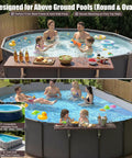 All In One Above Ground Pool Bar Table For Outdoor Fun, Heavy Duty 110 Lbs, 47.2 Inch Poolside Bar Shelf Deck Attachment