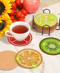 Diamond Art Coaster Kit With Holder, 12 Piece DIY Diamond Dot Coasters For Adults And Newbies, Includes Cork Bases, Colorful Diamonds visible
