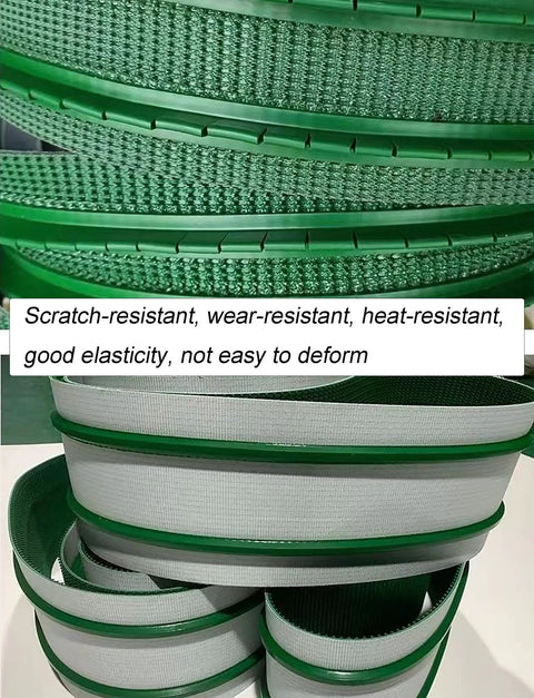 No Nonsense Green Pvc Transmission Conveyor Belt Designed For Smooth Industrial Material Handling And Dependable Packaging Production Lines With Heavy Duty Wear Resistant Grip