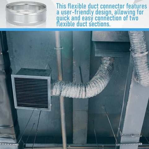 12 Inch Heavy Duty Duct Coupler For HVAC Systems Flexible Galvanized Steel Straight Dryer Vent Connector Easy Fit