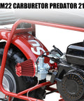 VM22 carburetor installed on mini bike, part of Predator 212 Stage 1 Carburetor Kit Replacement For 212cc 224cc 196cc Engines