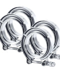 3 Inch V Band Clamp With Flange Set Stainless Steel 2 Pack For Male And Female Flanges Easy Install With Even Pressure Seal No Fuss Fit For Exhaust And Piping