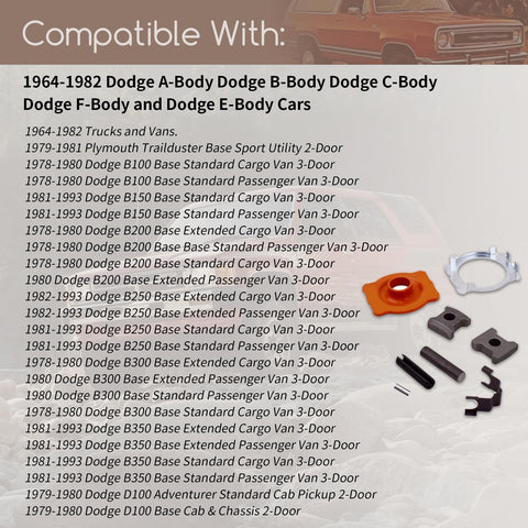 Dodge Steering Shaft Coupler Rebuild Kit for 1964 Through 1982 A Body B Body C Body F Body E Body Cars and 64 Through 82 Trucks and Vans parts display.