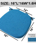 Comfy Memory Foam Chair Cushions For Dining Chairs U Shape 16 By 16 Inch Blue Removable Slip Resistant Seat Pad With Plush Woven Fabric
