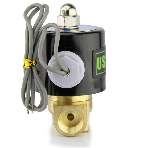 Three Eighths Inch Brass Electric Solenoid Valve 12V DC Direct Acting Normally Closed For Air Gas Fuel With Viton Gasket Low Power Coil