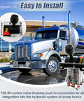 Heavy Duty PTO Control Valve Set for Dump Trucks and Tippers With Pneumatic Hoist Control System Compatible With AV295 328388 79X 329358X and K90 Replacement shown with truck