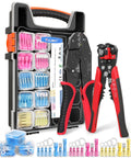 All In One Wire Crimping Kit With 340 Heat Shrink Connectors For Automotive, Marine And Electrical Repairs, Adjustable 3 In 1 Wire Stripper And Crimper Tool In A Portable Case