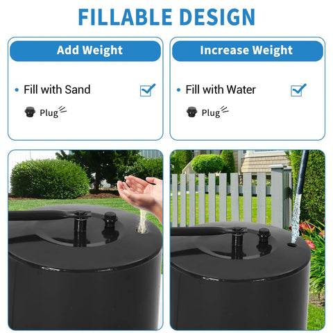 Heavy Duty 23 Inch Lawn Roller With 13 Gallon Water Or Sand Fill Push And Tow Behind Yard Roller showing fillable design