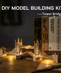 Tower Bridge 3D Puzzle Wood Craft Kit With LED Light DIY Construction Model For Teens Dope Brain Teaser Gift Home Decor