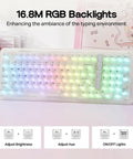 Beast Mode Wireless Mechanical Gaming Keyboard With a Slick 96 Percent Compact Layout and Ergonomic Build for Custom VIA Profiles Lightning Typing and Zero Lag Gameplay Right Out the Gate showcasing 16.8M RGB backlights.