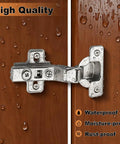 Top Shelf Soft Close Cabinet Hinges 2 Pack Adjustable 105 Degree Clip On Concealed European Hardware on wooden cabinet.