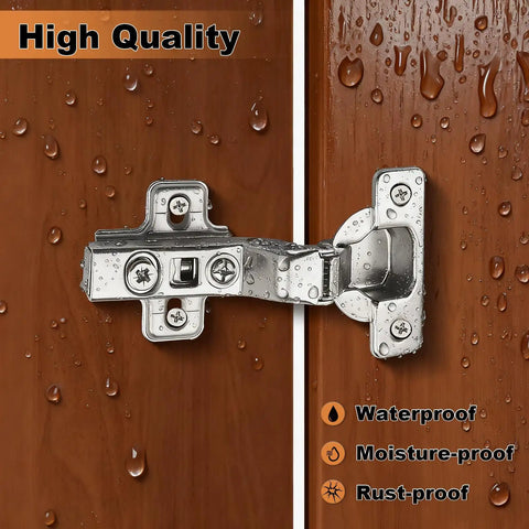 Top Shelf Soft Close Cabinet Hinges 2 Pack Adjustable 105 Degree Clip On Concealed European Hardware on wooden cabinet.