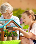Child and senior with Kids Plant Growing Kit With Greenhouse And Grow Light Drip Irrigation System for Indoor Garden STEM Education Toy