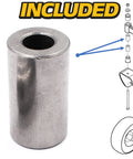 Pro Grade Front Axle Caster Pivot Rebuild Kit For Ariens Gravely Mowers With Flange Bushings, Heavy Duty Spacers, Thrust Washers, Washers, Lock Nut And Bolt Hardware Included silver flange bushing