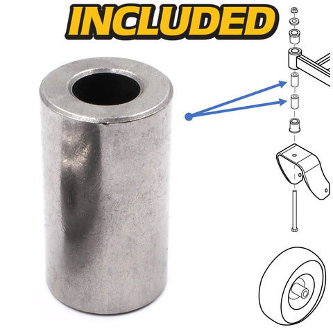 Pro Grade Front Axle Caster Pivot Rebuild Kit For Ariens Gravely Mowers With Flange Bushings, Heavy Duty Spacers, Thrust Washers, Washers, Lock Nut And Bolt Hardware Included silver flange bushing