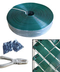 Chain Link Fence Privacy Slats Tape Roll 250 Ft By 0.15 Ft Includes 200 Fasteners And Punch Tool UV Inhibited Green Polyethylene