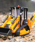 JCB Farm Tractor With Tracked Backhoe Loader 1:32 Scale Collectible Toy For Kids And Collectors on gravel surface