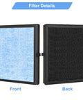 Front and back view of the Three Pack H13 True HEPA Air Filter Replacement For MK04 MG04JH Air Purifier