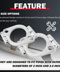 Heavy Duty Split Exhaust Flange Repair Kit Built For Grease Monkeys And Road Trippers Featuring 2 inch and 2.5 inch sizes.