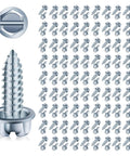 Upgraded 100 Pcs License Plate Screws Set With Rustproof Finish Slotted Hex Head Bolts Heavy Duty Fourteen By Three Quarter Inch