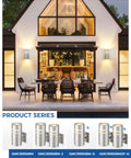 Dope 2 Pack Outdoor Wall Light Cylinder Up Down Sconce With Stainless Steel Tube And Brushed Nickel Finish illuminating patio.