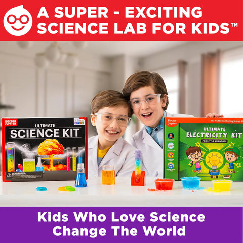 Children with Ultimate Science Gift Set With Electricity Kit For Kids Aged Eight To Twelve Hands On STEM Experiments