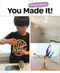 Balancing Bird And 4-In-1 Space Mobile STEM Kit For 3D Pens, two kids making 3D pen models