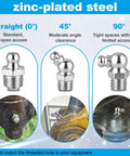 Grab This 105PC Grease Fittings Kit With Metric And Sae Zerks For All Your Daily Maintenance Chores It Includes M6 M8 M10 And Threads To Keep Your Gear Lubed And Running Smooth Like New Without Any Hiccups. zinc-plated steel grease zerk fittings, straight 45° 90°