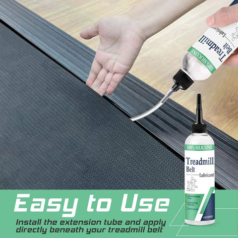 Applying One Hundred Percent Silicone Treadmill Lubricant For Belt Non Toxic Odorless Four Oz Bottle With Tubes to treadmill belt