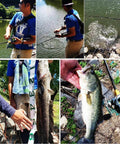 Fishing Rod And Baitcasting Reel Combo 4 Section Carbon Casting Rod Baitcasting Reel Set used for catching fish by river.