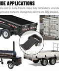 Heavy Duty Trailer Hinges Four Pack With Grease Zerk Fittings Strap Style Short Leaf Gate Hinges For Dump Trucks And Trailers Built Tough From Pig Iron For Easy Fit And Longevity Welding Or Bolt On Install No Grinding Needed on dump trailer, container door, and BBQ smoker