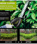 Tough As Nails 21 Volt Cordless Hedge Trimmer And Grass Shears, Quick Flip Blades, Twin Rechargeable Batteries, No Fuss Garden Pruning Kit For Lawns Shrubs And Backyard Yardwork, Black with hedge clipper pruning shrubs.