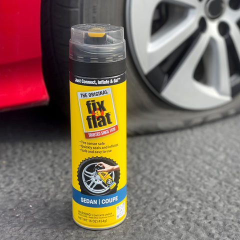 Emergency Tire Repair And Inflator Aerosol 16 Oz For Standard Tires Eco Friendly Formula Universal Fit For All Cars Quick Seal And Inflate In Seconds Flat.