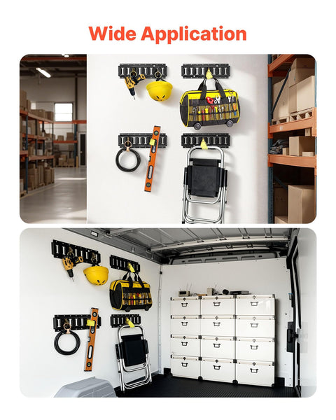 E Track Tie Down Kit With Four Rails And Twenty One Accessories For Garages And Trailers used in garage and van storage