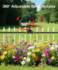 One Quarter Inch Drip Irrigation System Kit, 100 Feet Outdoor Garden Watering Sprinkler With Sixteen Adjustable Copper Nozzles in action