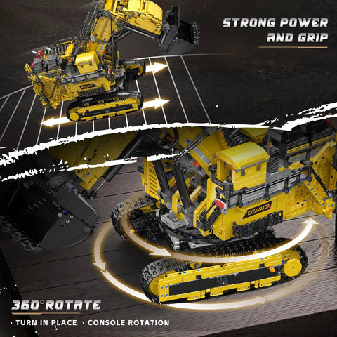 App-Controlled RC Excavator Building Set For Adults, 4767-Piece Dope Construction Truck Model with rotating cabin and ladder