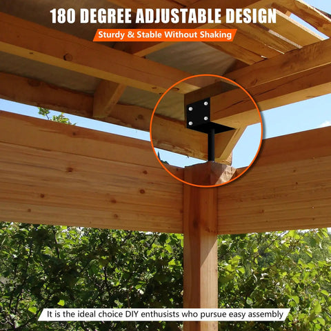 Roof Riser Bracket Kit Adjustable Angle Roof Riser Fits 4x4 Or 6x6 Lumber Built To Last Heavy Duty Metal Roof Riser Beam Bracket For Outdoor Pergola Porch Log Cabin With Hardware Pack