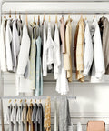 Adjustable Closet Rod Organizer For Space Saving And Hassle Free Organization, Double Hanging Bar Extender, chrome finish