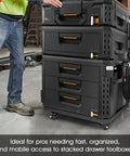 Heavy Duty Tool Box Dolly Built To Haul StackTech Tool Boxes Carbon Steel Cart Base With Four Locking Wheels for garage use