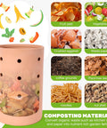 Underground Worm Composting Bin 10 Inch For Outdoors Easy To Use For Beginners with food waste illustrations and material list shown.