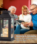 Memorial Lantern For Loss Of A Loved One, Bereavement Gift In Memory Of Mom Or Dad, in a living room setting with family.