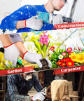 Killer Grip Tough White Cotton Liner Gloves Twenty Four Pair Non Slip Heavy Duty Safety Gear For Barbecue Warehouse Mechanic Industrial Gardening Construction Heat Proof Liners For Men And Women Handymen Workers used in construction, gardening, and carpentry.