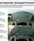 Instant Setup Pop Up Camping Tent For 4 To 8 People Lightweight Yet Durable Wind Resistant UPF 50 Plus Sun Protection green fabric