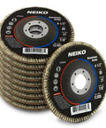 10 Pack Aluminum Oxide Flap Discs For Angle Grinder Four And One Half Inch 80 Grit Flat T27 Flapper Wheel With Seven Eighths Inch Arbor