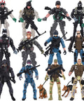 12 Piece Elite Army Men Action Figures Set with working military dogs and weapons accessories, realistic poseable soldiers
