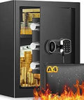 Open 3.5 Cubic Feet Large Home Safe Fireproof And Waterproof With Digital Keypad Removable Shelf Fireproof Bag Stashing Money Jewelry