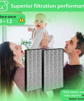 2 Pack KC850U Replacement Filters For Sharp Air Purifier FZC100HFU Style in front of a family enjoying fresh air indoors