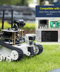 DIY Programmable ROS Tank Robot Kit With AI Camera For Jetson Nano B01 Recognition Tracking OpenCV And MediaPipe Vision Transbot SE Without Nano Starter Tank Chassis For Real World AI Projects, tracked robot with camera