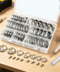 Heavy Duty 60Pc Hose Clamp Kit Set 1/4 to 1-1/2 Inch 304 Stainless Steel Worm Gear Clamps For Auto Intercooler Plumbing Pipe And Fuel Line in organizer box